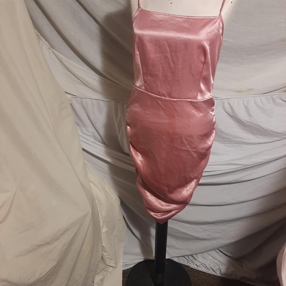 Elegant Pink Satin Dress